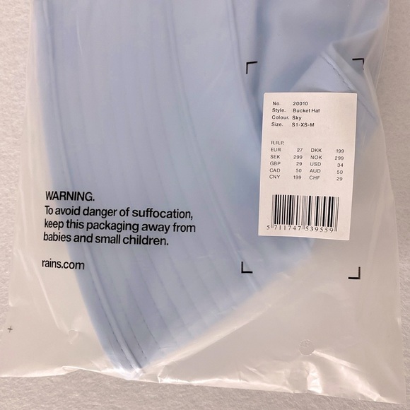 Rains Bucket Hat Sky Blue size XS-M - Picture 7 of 10